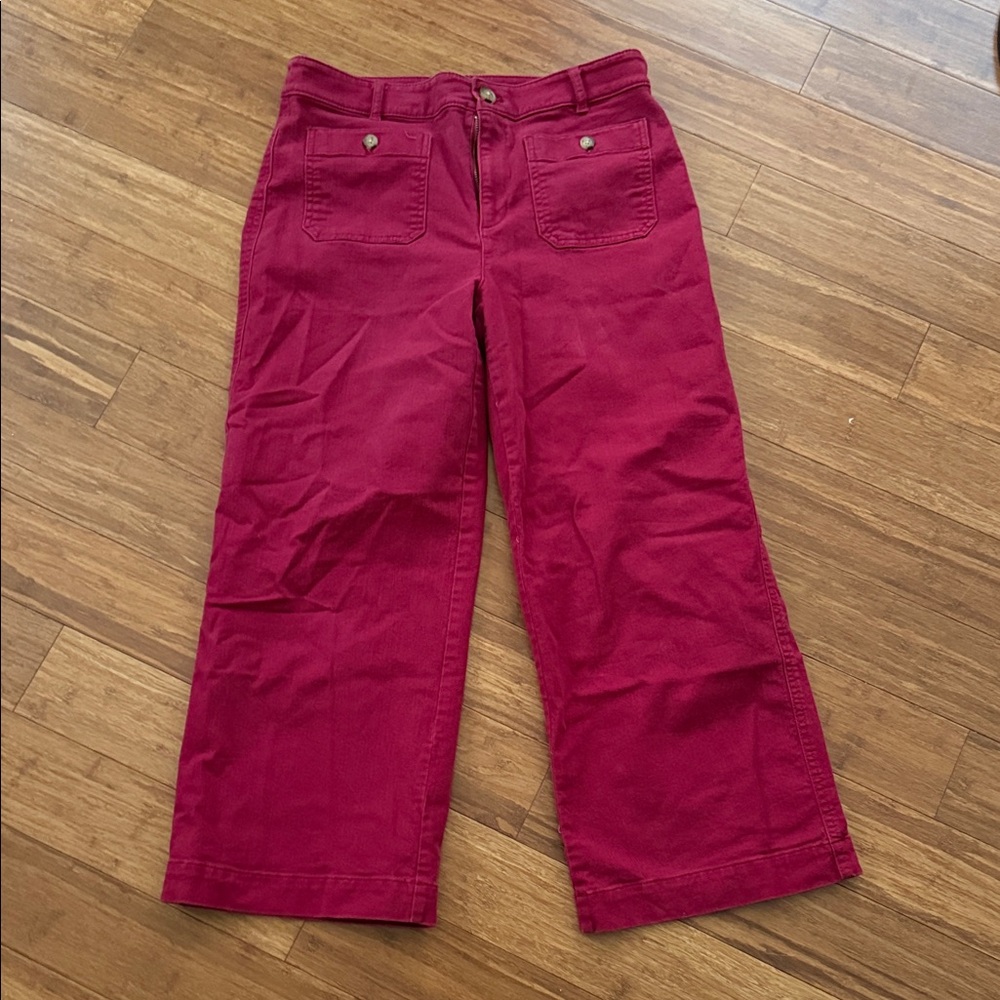 LOFT Red Boot Cut Pants